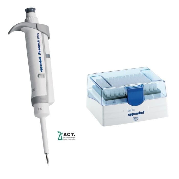 Eppendorf Research® plus single-channel, variable 0.1 - 2.5 µL, dark gray, incl. epT.I.P.S.® box