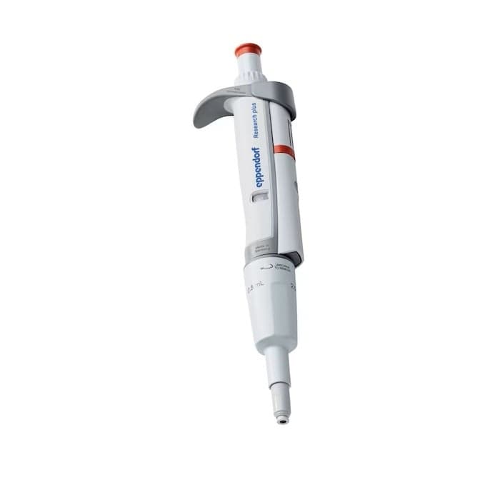 Eppendorf Research® plus single-channel, variable, 0.25 – 2.5 mL, red, incl. epT.I.P.S.® sample bag