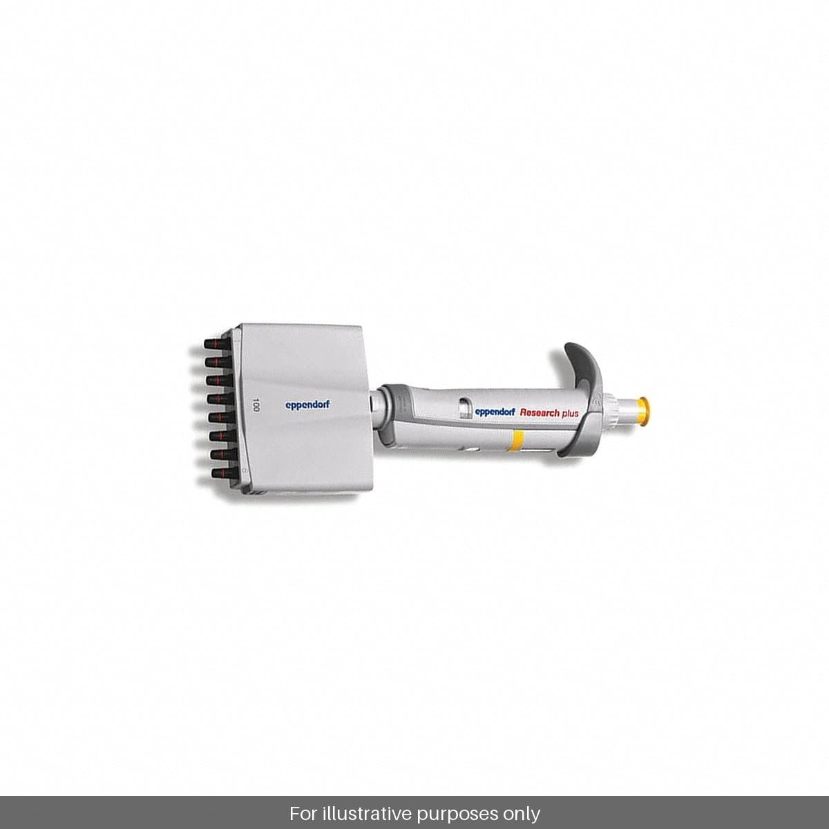 Eppendorf Research® plus 12-channel, variable, 0.5 – 10 µL, medium gray